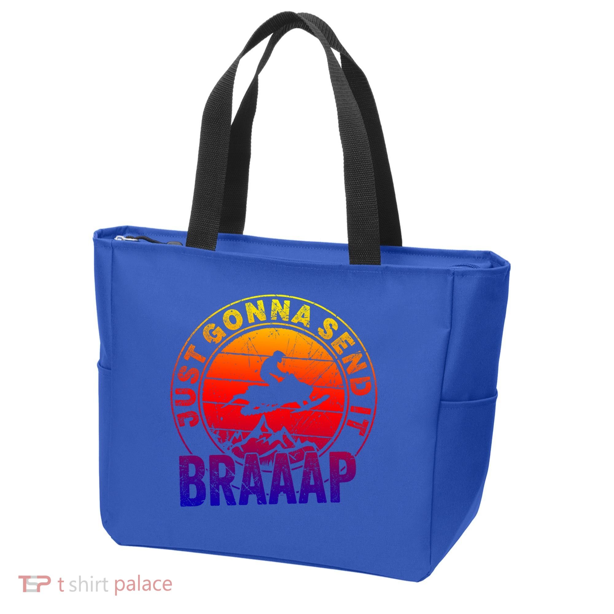 Braaap Snowmobile Just Gonna Send It Snowmobile Snow Rider Gift Tote Bag