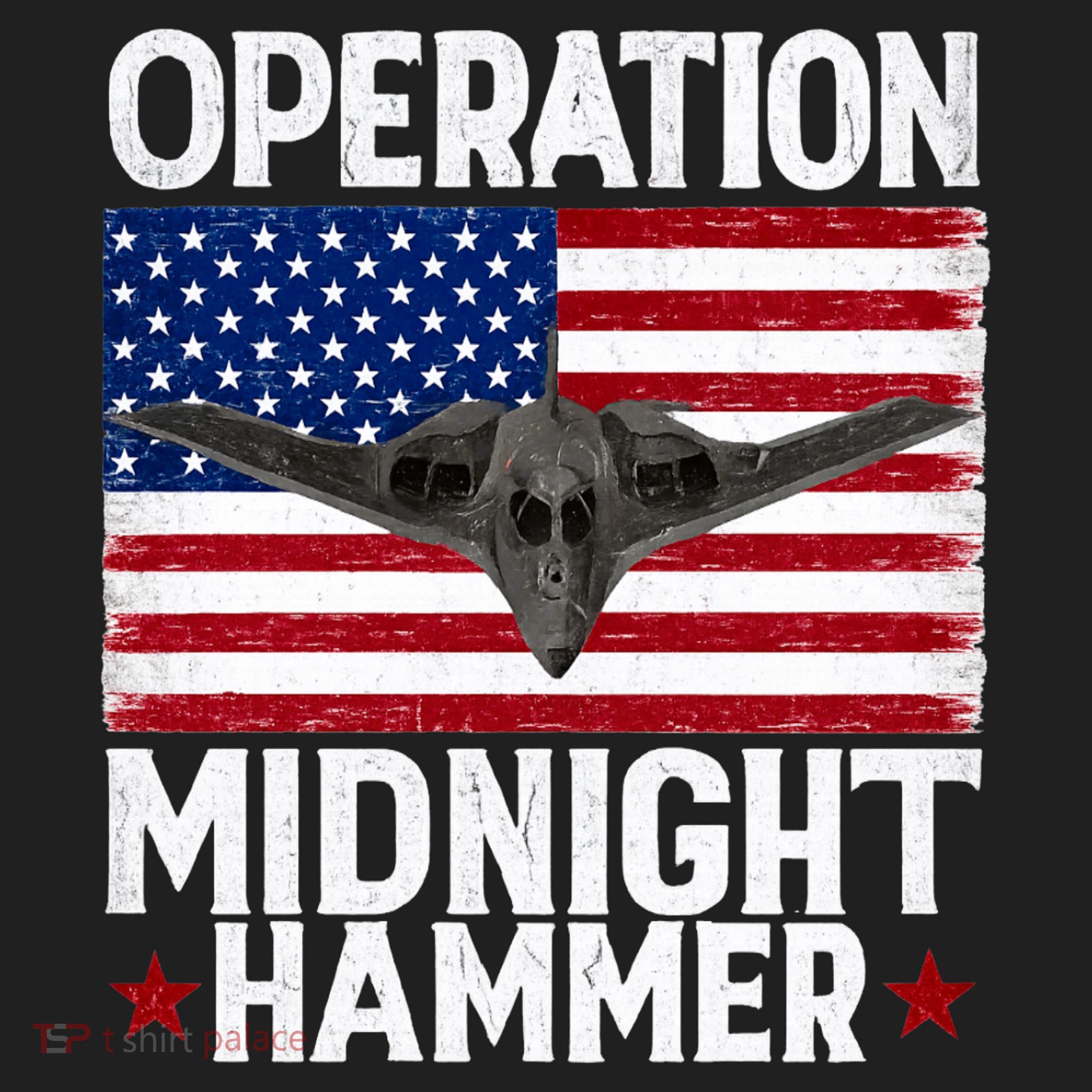 B-2 Stealth Jet Operation Midnight Hammer American Flag Women's Sweatshirt