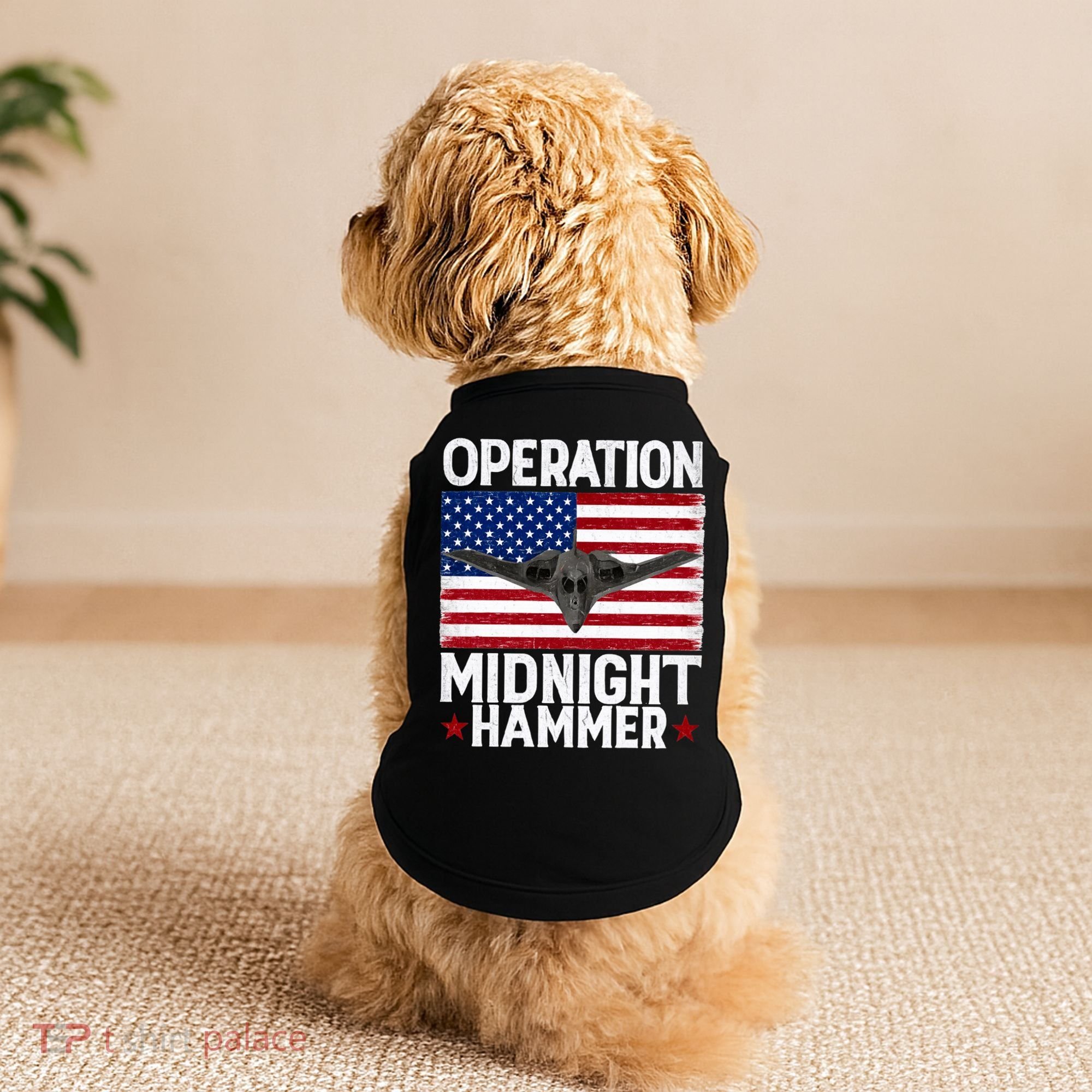 B-2 Stealth Jet Operation Midnight Hammer American Flag Doggie Tank