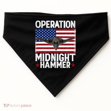 B-2 Stealth Jet Operation Midnight Hammer American Flag USA-Made Doggie Bandana