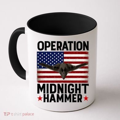 B-2 Stealth Jet Operation Midnight Hammer American Flag Coffee Mug