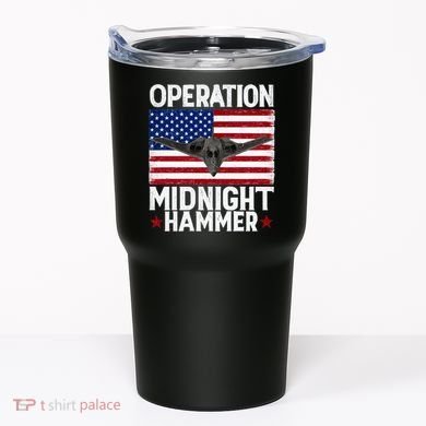 B-2 Stealth Jet Operation Midnight Hammer American Flag Tumbler