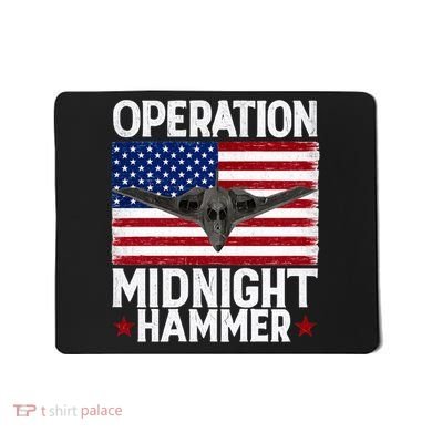 B-2 Stealth Jet Operation Midnight Hammer American Flag Mousepad