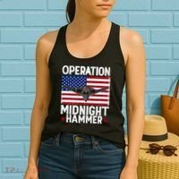 B-2 Stealth Jet Operation Midnight Hammer American Flag Women's Tank Top thumb 2