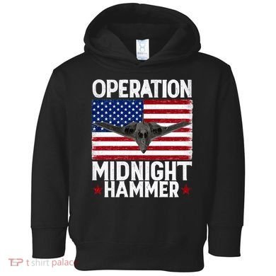 B-2 Stealth Jet Operation Midnight Hammer American Flag Toddler Hoodie