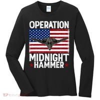B-2 Stealth Jet Operation Midnight Hammer American Flag Women's Long Sleeve Shirt thumb 0