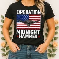 B-2 Stealth Jet Operation Midnight Hammer American Flag Women's T-Shirt thumb 2