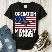 B-2 Stealth Jet Operation Midnight Hammer American Flag Women's T-Shirt thumb 3