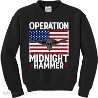 B-2 Stealth Jet Operation Midnight Hammer American Flag Kids Sweatshirt thumb 0