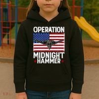 B-2 Stealth Jet Operation Midnight Hammer American Flag Kids Hoodie thumb 3