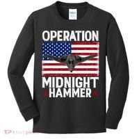 B-2 Stealth Jet Operation Midnight Hammer American Flag Kids Long Sleeve Shirt thumb 0