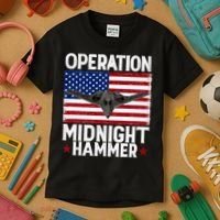 B-2 Stealth Jet Operation Midnight Hammer American Flag Kids T-Shirt thumb 3