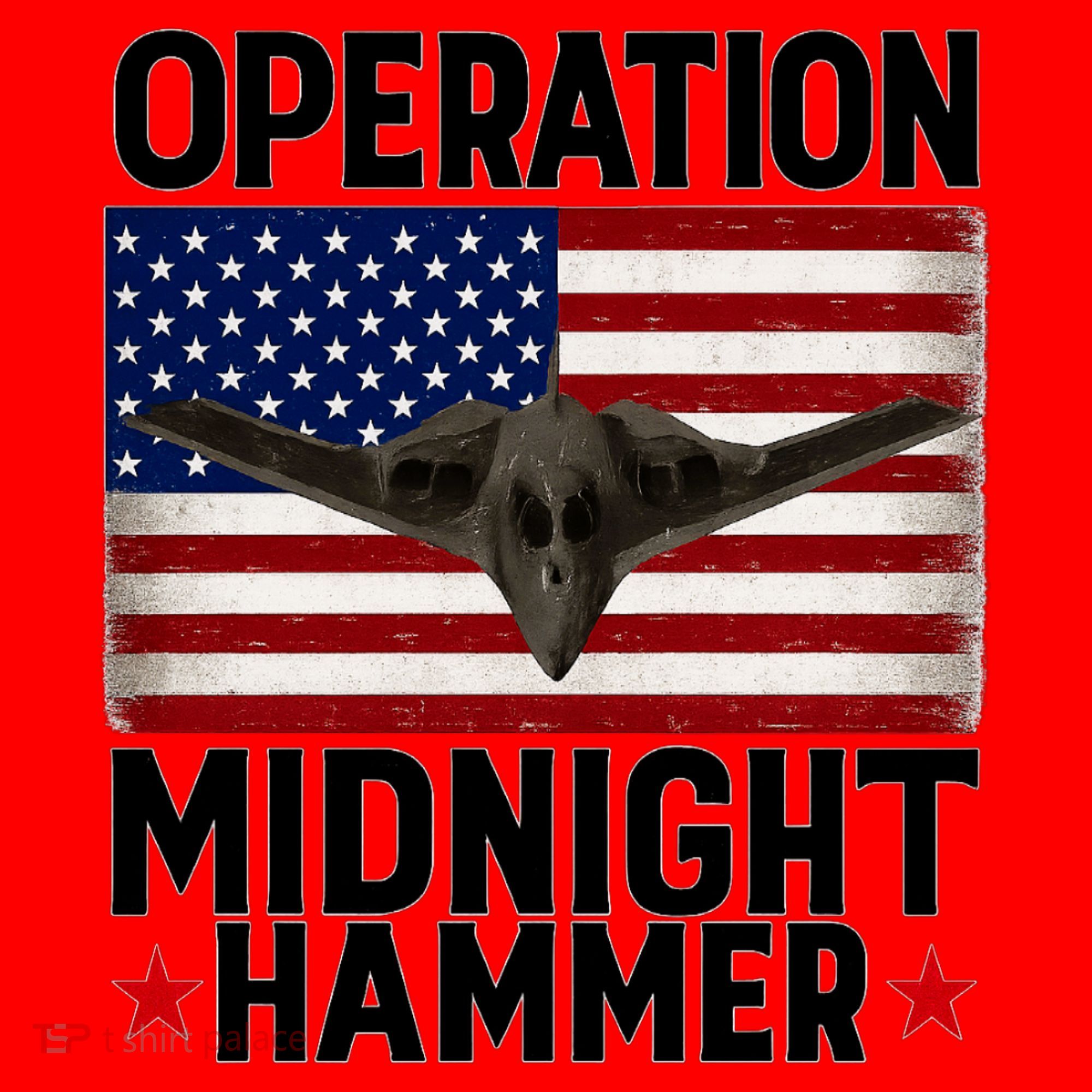 B-2 Stealth Jet Operation Midnight Hammer American Flag Santa Hat