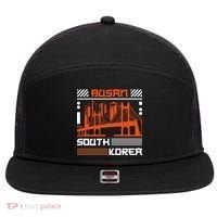 Busan South Korea 7 Panel Mesh Trucker Snapback Hat thumb 0