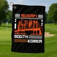 Busan South Korea Golf Towel thumb 1