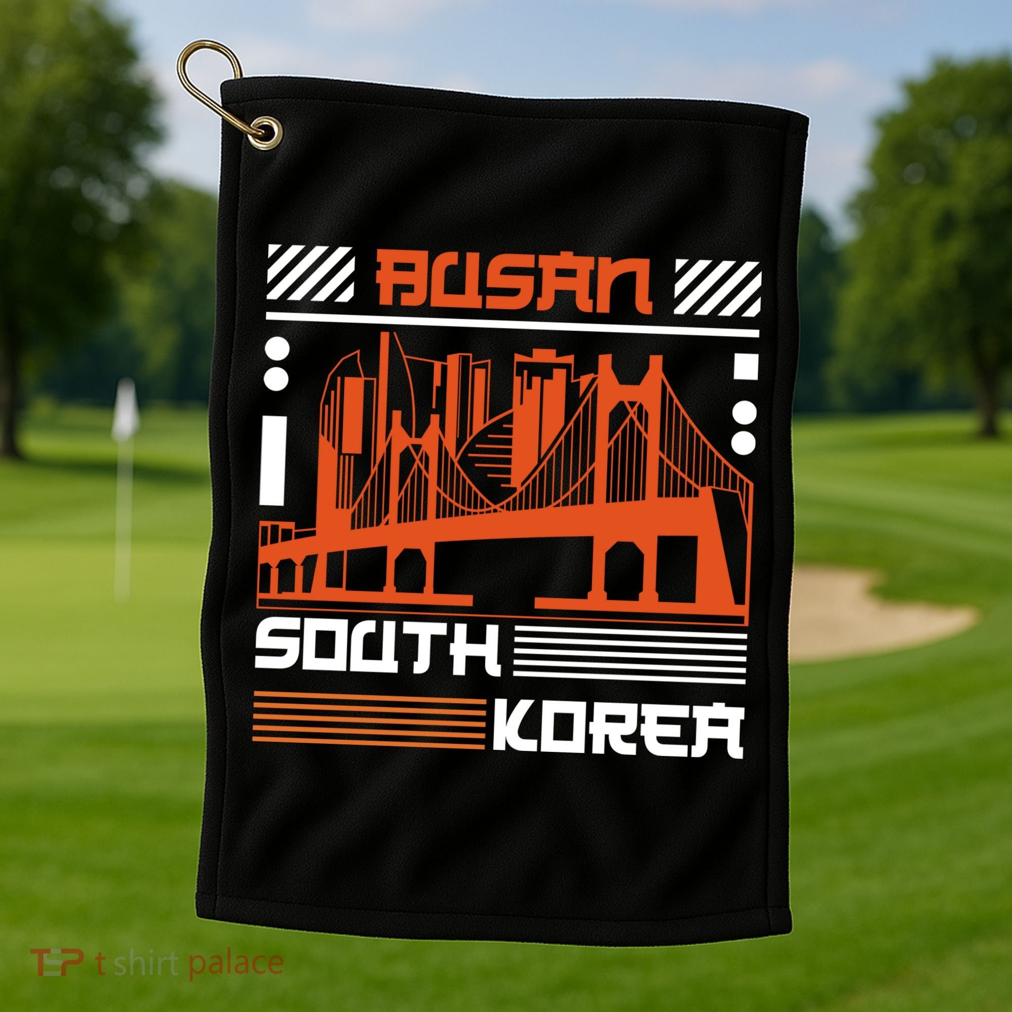 Busan South Korea Golf Towel