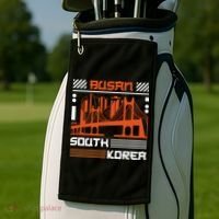 Busan South Korea Golf Towel thumb 2