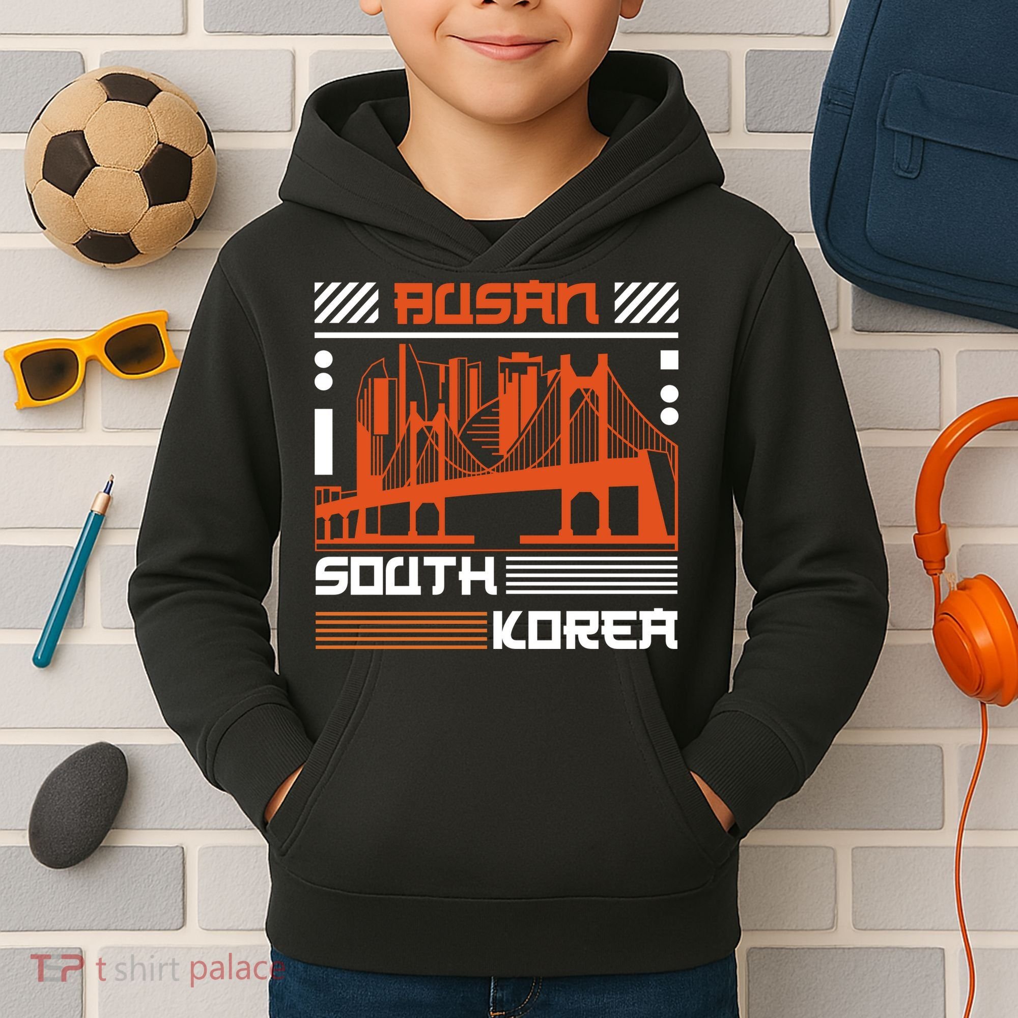 Busan South Korea Kids Hoodie