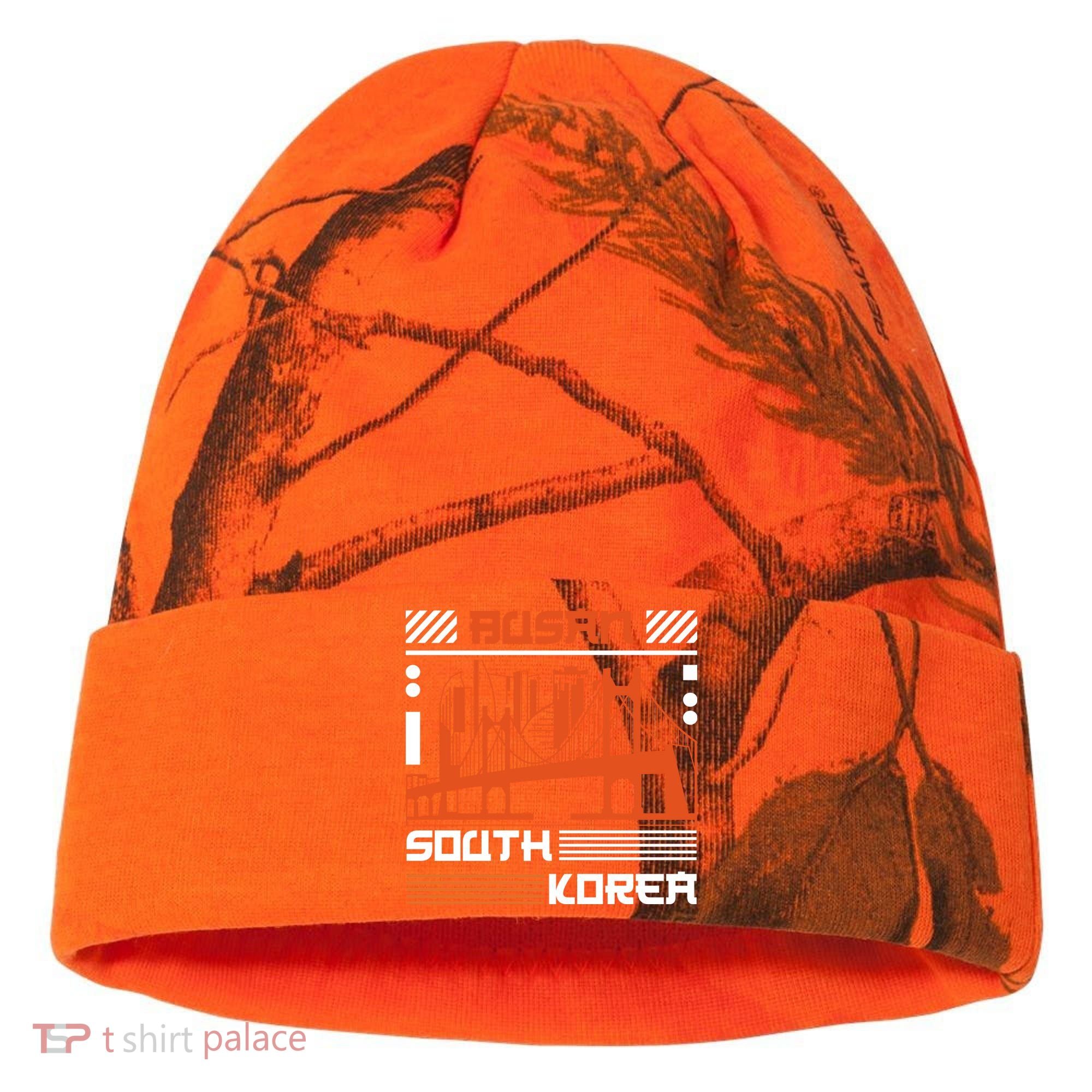 Busan South Korea Kati Licensed 12" Camo Cuffed Beanie