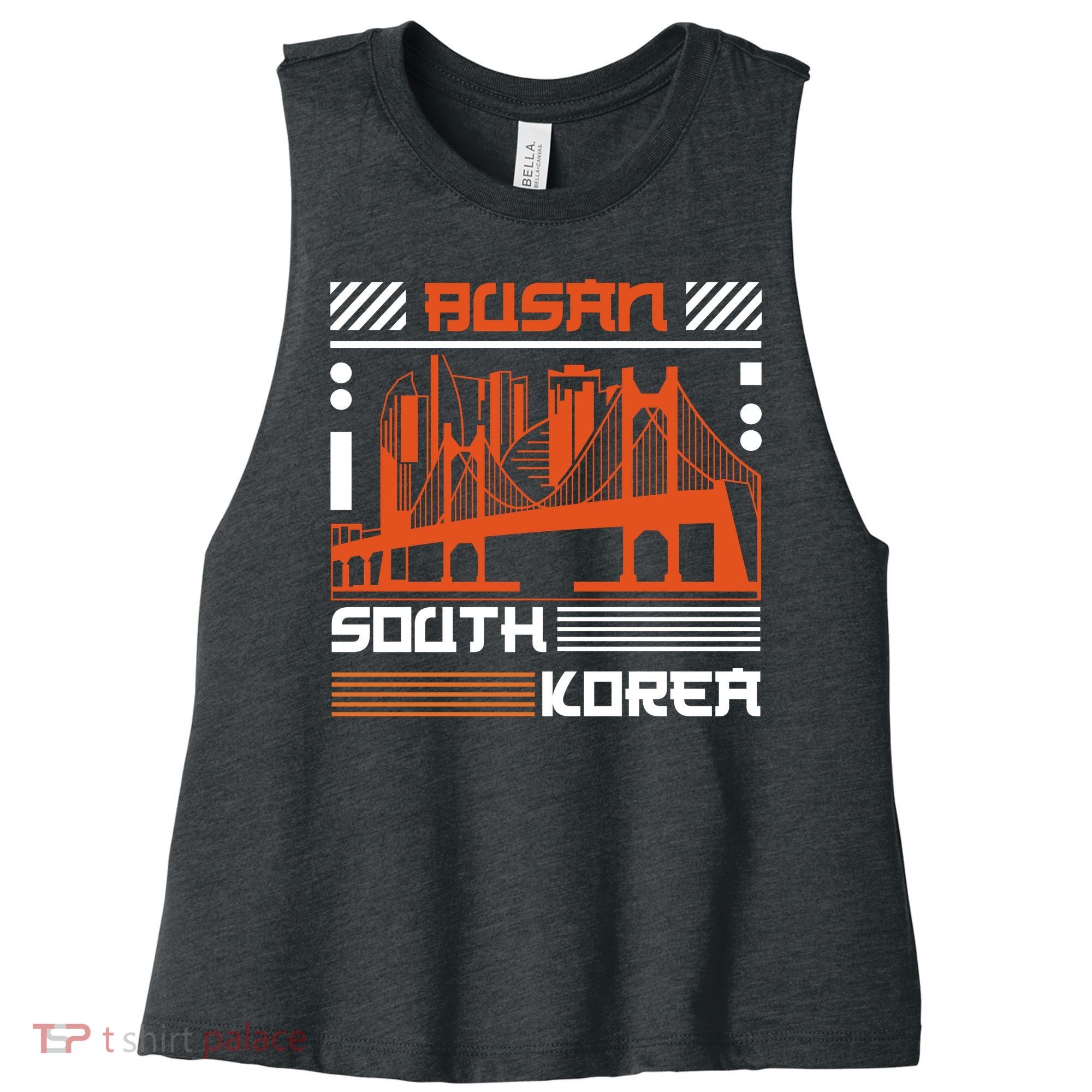 Busan South Korea Women's Racerback Cropped Tank