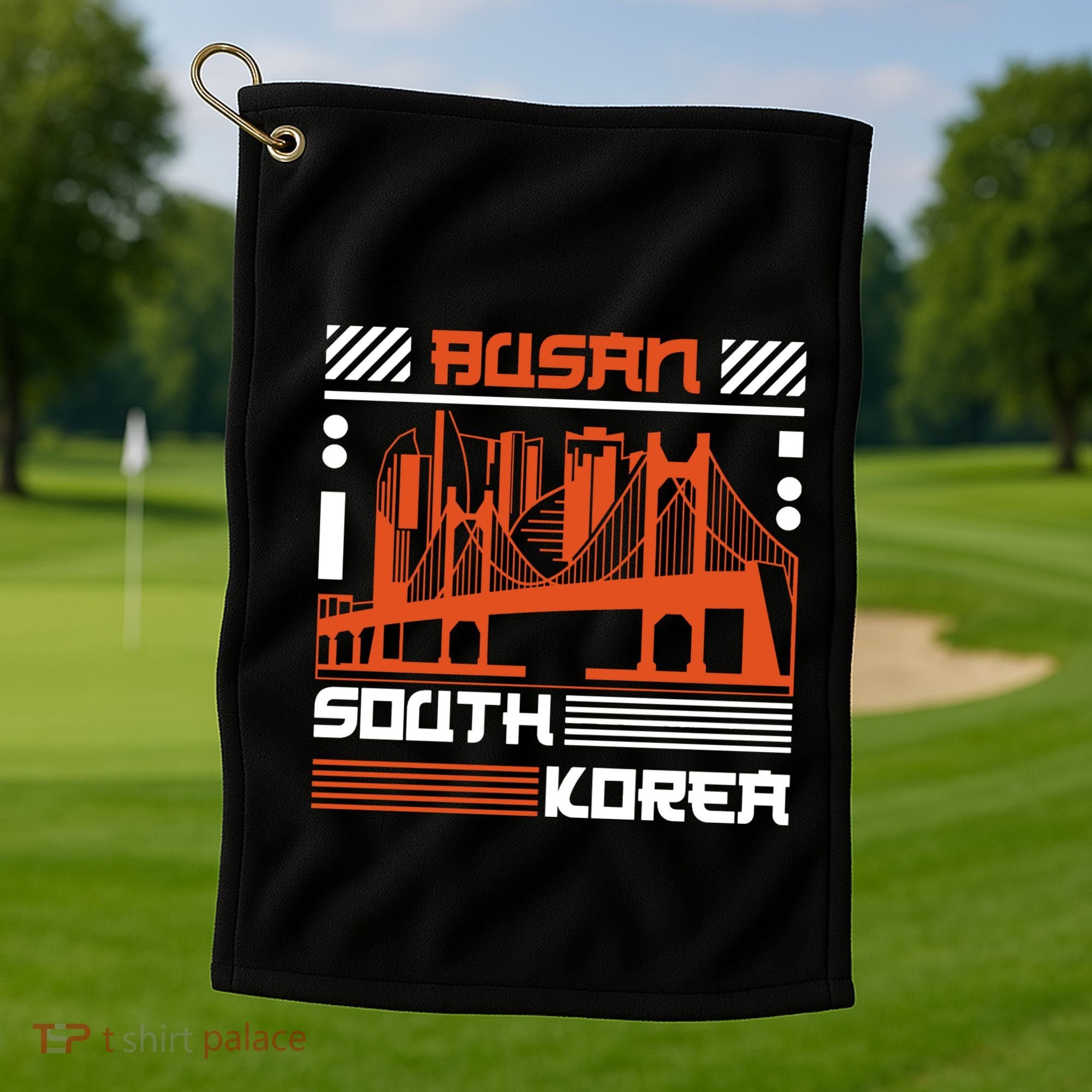 Busan South Korea Golf Towel
