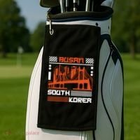 Busan South Korea Golf Towel thumb 2