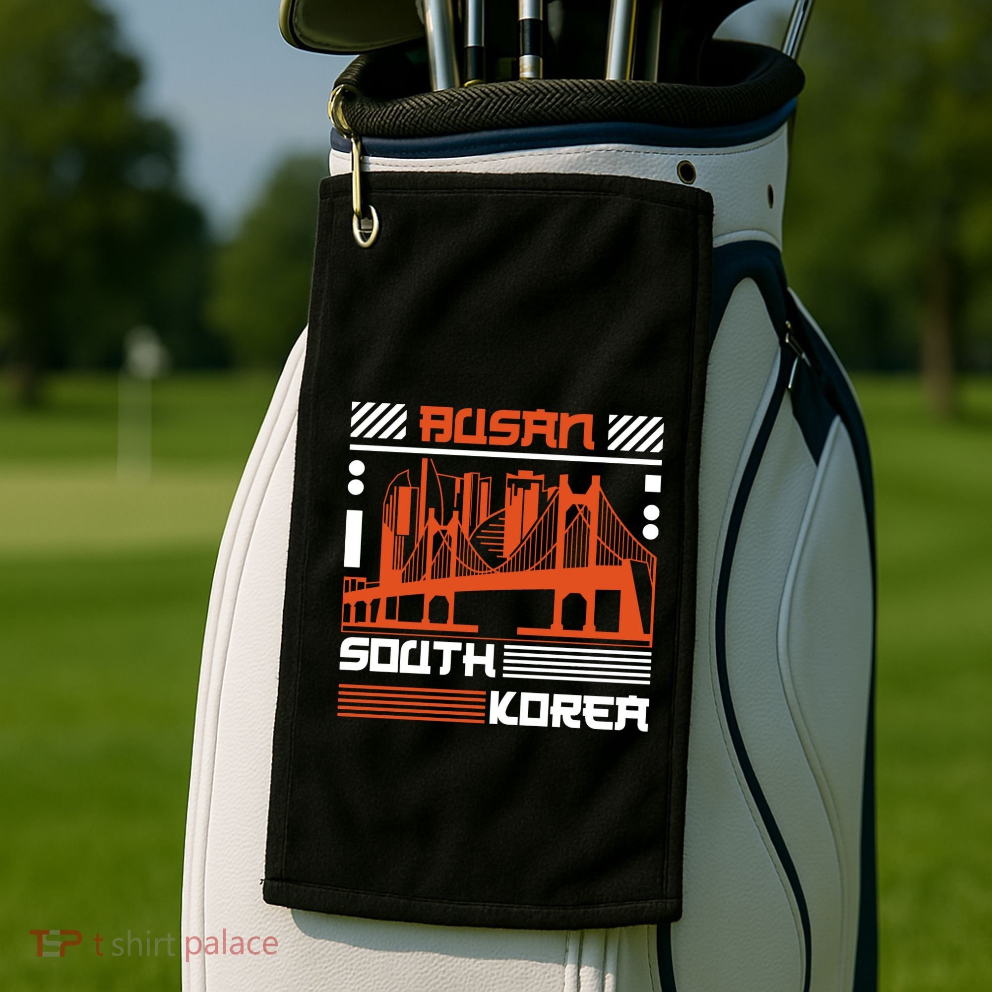 Busan South Korea Golf Towel