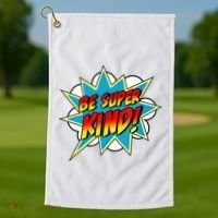 Be Super Kind Kindness Superpower Anti Bullying Comic Golf Towel thumb 1
