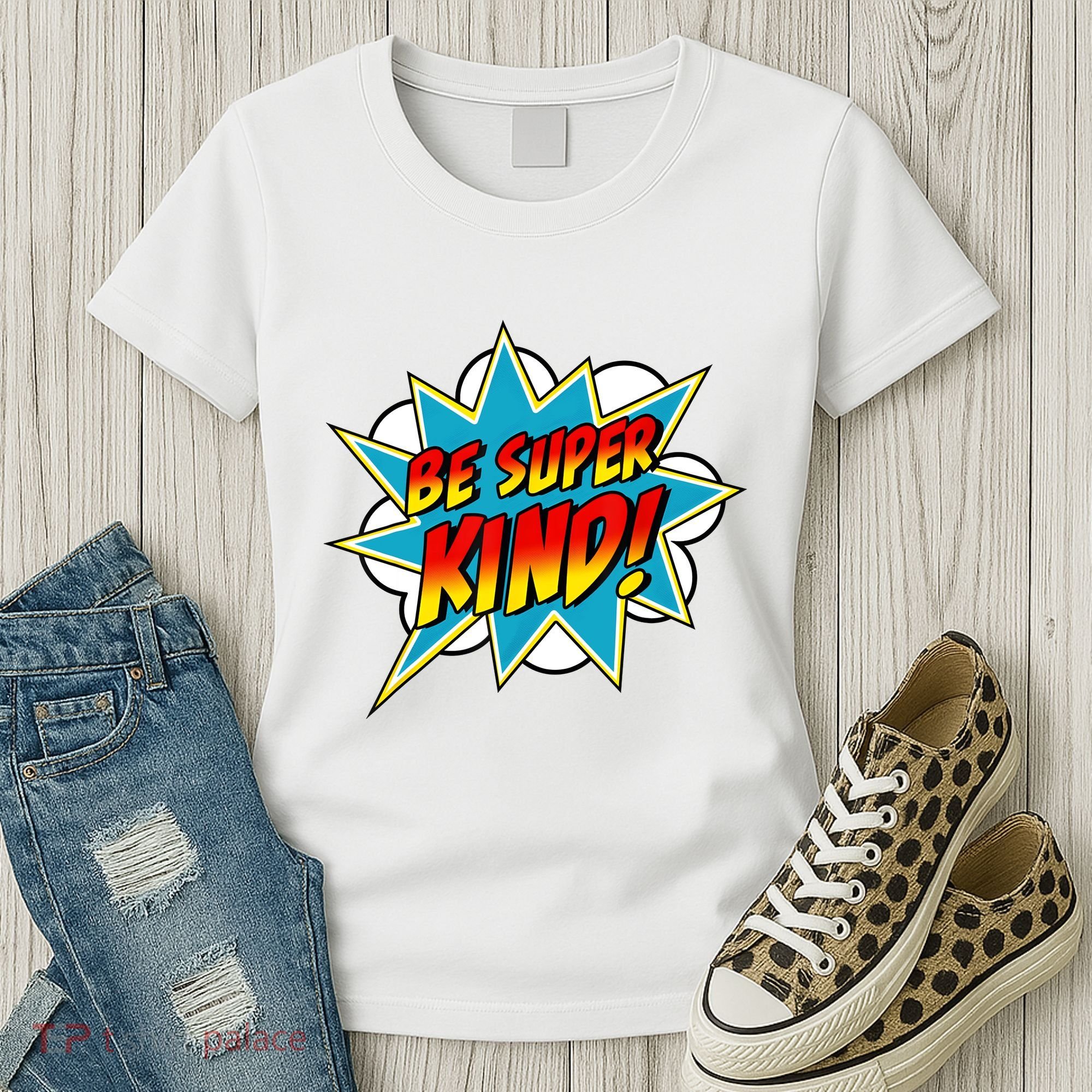 Be Super Kind Kindness Superpower Anti Bullying Comic Women's T-Shirt