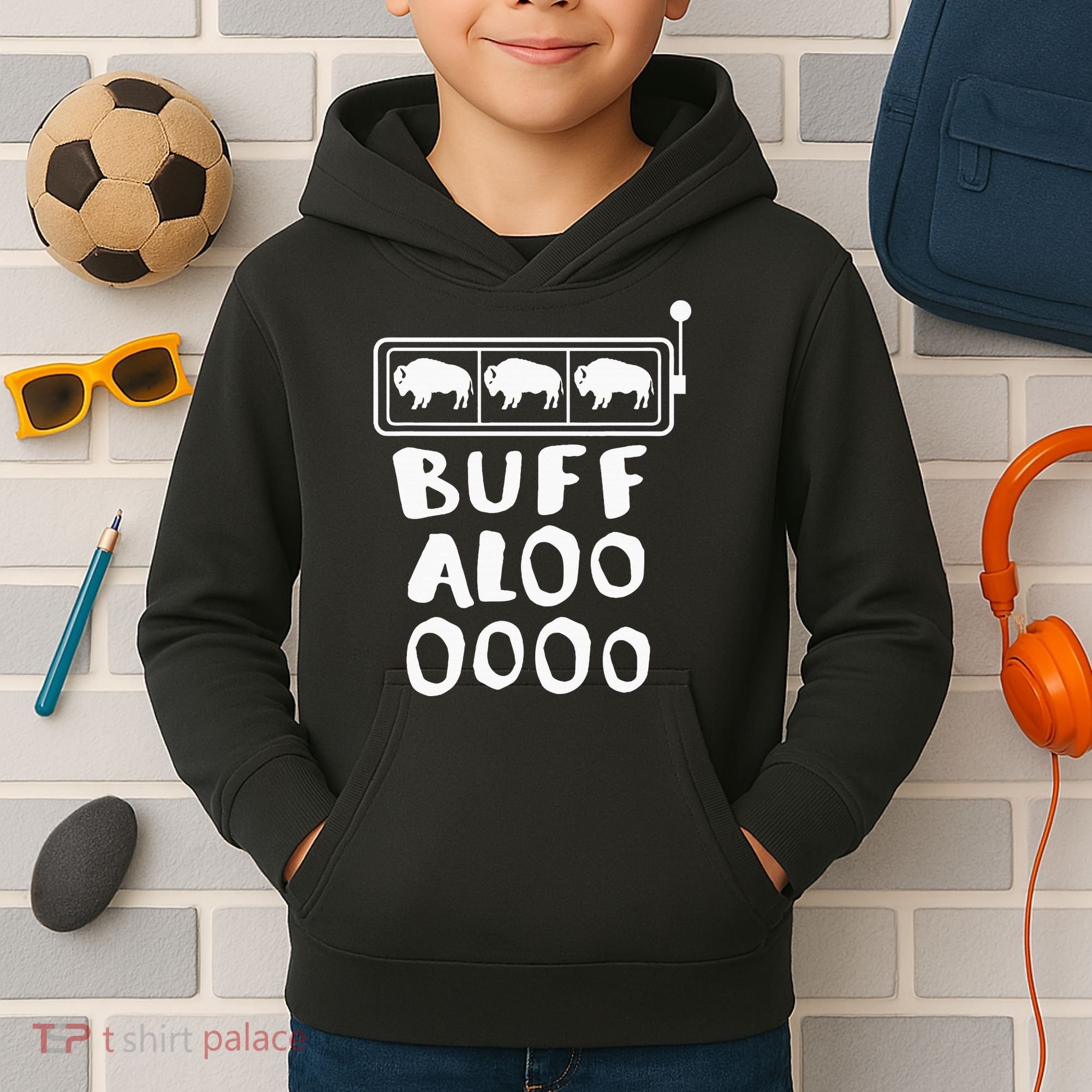 Buffalo Slots Lucky Casino Wear Kids Hoodie