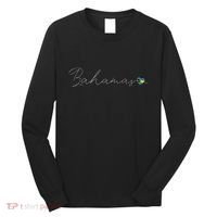 Bahamas Simple Love Bahamian Flag Heart On Bahamas Long Sleeve Shirt thumb 0