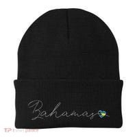Bahamas Simple Love Bahamian Flag Heart On Bahamas Beanie thumb 0