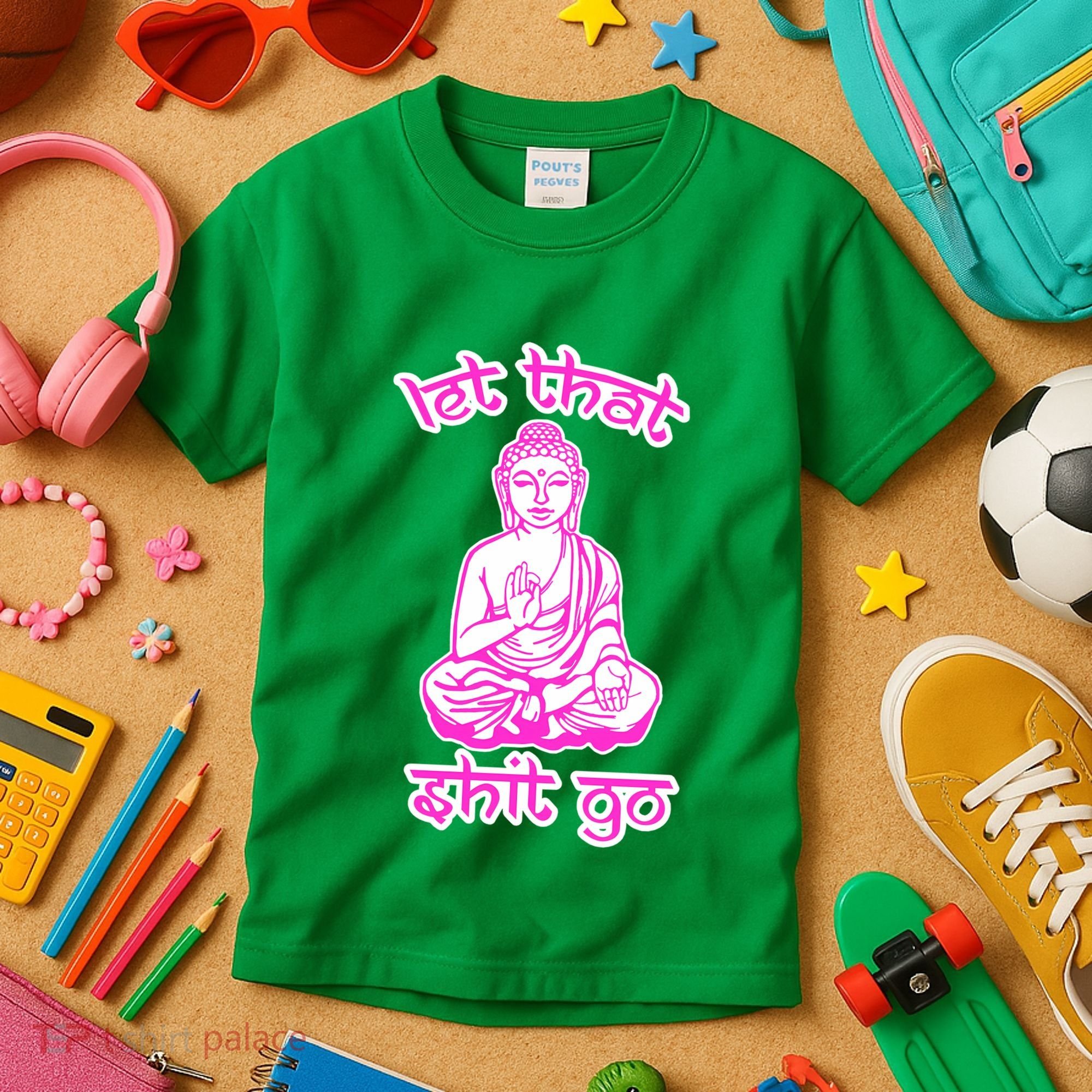 Buddha Says Let That Shit Go Kids T-Shirt