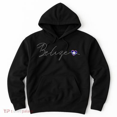 Belize Simple Love Belizean Flag Heart On Belize Hoodie