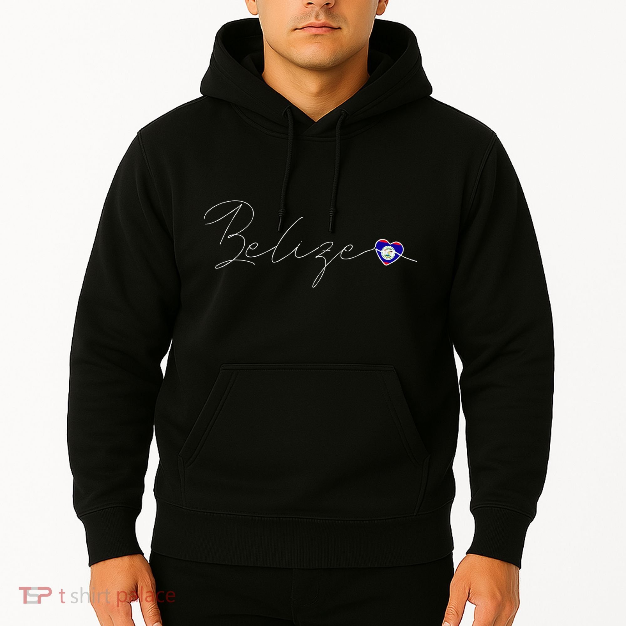 Belize Simple Love Belizean Flag Heart On Belize Hoodie