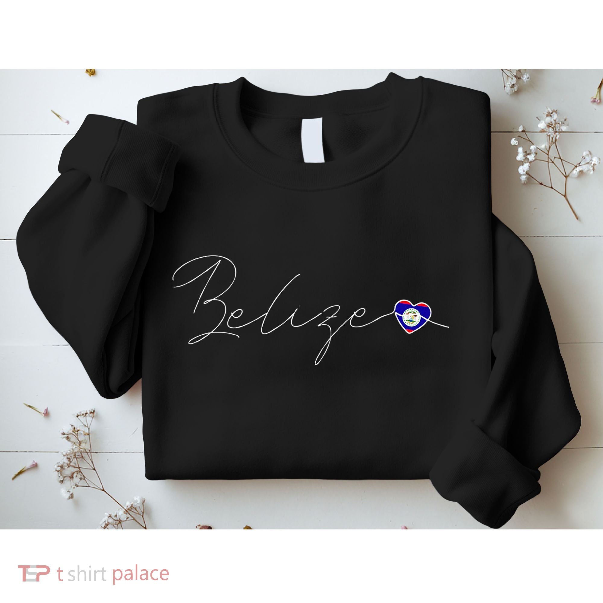 Belize Simple Love Belizean Flag Heart On Belize Sweatshirt