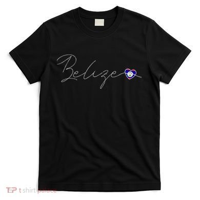 Belize Simple Love Belizean Flag Heart On Belize T-Shirt