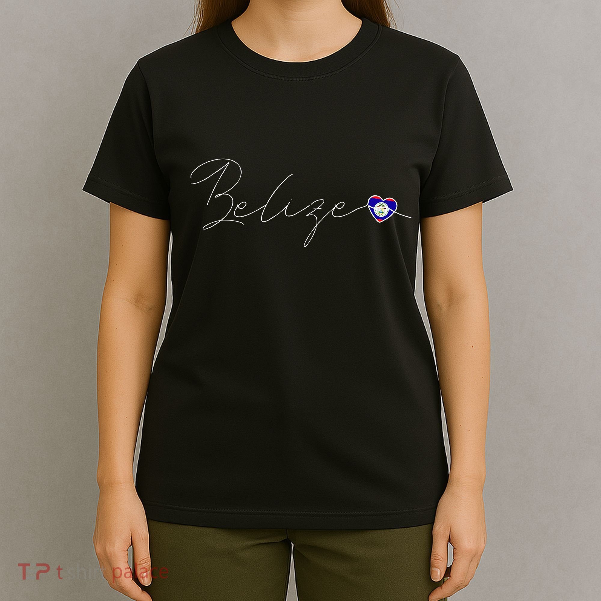Belize Simple Love Belizean Flag Heart On Belize T-Shirt