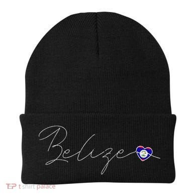 Belize Simple Love Belizean Flag Heart On Belize Beanie
