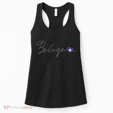 Belize Simple Love Belizean Flag Heart On Belize Women's Tank Top