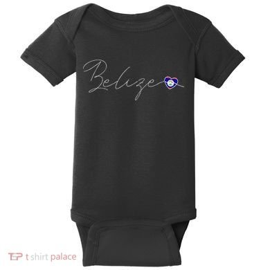 Belize Simple Love Belizean Flag Heart On Belize Baby Bodysuit