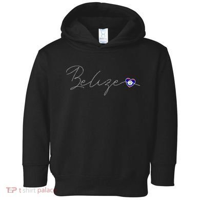 Belize Simple Love Belizean Flag Heart On Belize Toddler Hoodie