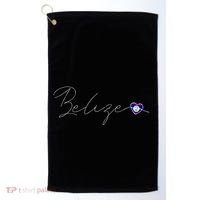 Belize Simple Love Belizean Flag Heart On Belize Golf Towel thumb 0