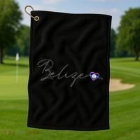 Belize Simple Love Belizean Flag Heart On Belize Golf Towel thumb 1