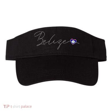 Belize Simple Love Belizean Flag Heart On Belize Visor