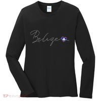 Belize Simple Love Belizean Flag Heart On Belize Women's Long Sleeve Shirt thumb 0