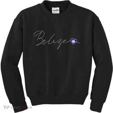 Belize Simple Love Belizean Flag Heart On Belize Kids Sweatshirt