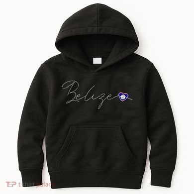 Belize Simple Love Belizean Flag Heart On Belize Kids Hoodie