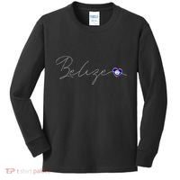 Belize Simple Love Belizean Flag Heart On Belize Kids Long Sleeve Shirt thumb 0