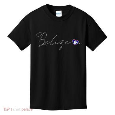 Belize Simple Love Belizean Flag Heart On Belize Kids T-Shirt